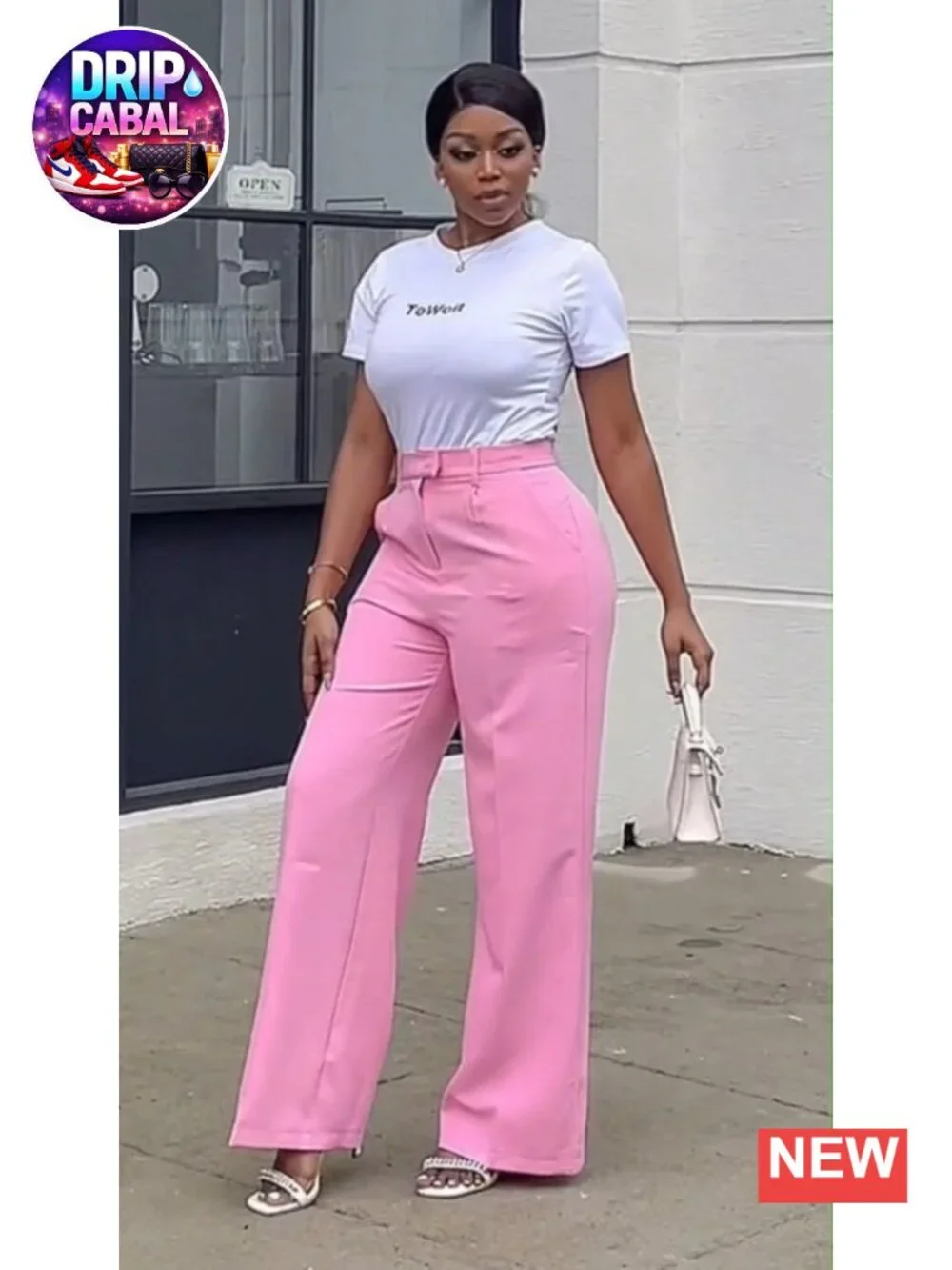 High Waisted Wide Leg Dress Pants with Pockets, Straight Leg Business Slacks